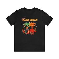 230 g/m² 100% medvilnės Super Double Dragon Snes Pixel Art Unisex trumpomis rankovėmis marškinėliai XXS juoda