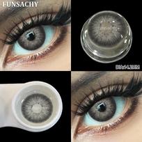 FUNSACHY 2pcs Colored Contact Lenses for Eyes Bueatiful Pupil Color Circle Lens Green Yearly Natural Coloured Contacts Cosmetics