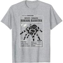 Multi-Legged Horror Hamster Funny Tarantula graphic T-Shirt S pilka spalva