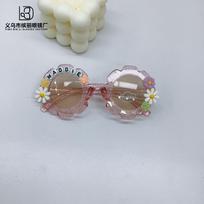 Street Photography Tide With Sunflower Children'S Glasses Metal Personalized Diy Children'S Sunglasses Baby Small Daisy Sunglasses