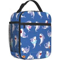 Shark Cute Underwater Animal Portable Lunch Bag for Women/Men Insulated Reusable Lunch Box for Office Work School Picnic Beach 26x21x11CM