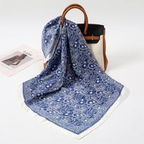 Prabangus šilkinis plaukų skara moterims gėlių rašto skarelė kaklo raištis riešo foulard skara galvos hijab bandana Echarpe gray