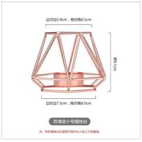 Metalinis Ornamentas Žvakidės Indas Daugiakampė Geometrija Geležinė Žvakidė Rankdarbis Paprastas Aromaterapinis Žvakės Pagrindas S-rosegold