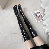 Classic women's long leg high-heeled knee high boots 2024 autumn/winter new lightweight shiny leather women's long leg boots 35 juoda