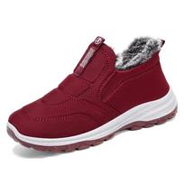Winter Women Snow Boots Womens Non-slip Plush Fur Thick Cotton Shoes Male Sneakers Oudoor Hiking Warm Snow Boots Platform Botas 36 raudona
