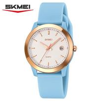 High-value student watch silicone belt for girls and boys simple trend test quartz watch waterproof and silent mėlyna