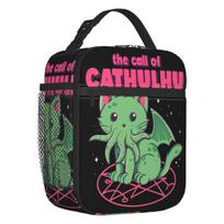The Call Of Cthulhu Thermal Insulated Lunch Bags Lovecraft  Cat Resuable Lunch Container for School Storage Food Box 26x21x11CM smėlis