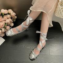 Women Rome Ballet Dance Shoes Designer Flats Shallow Sandals 2024 Trend New Luxury Sweet Dress Shoes Casual Autumn Femme Shoes 35 sidabras