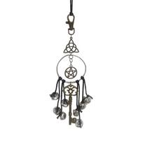 Retro Witch Bells for Door Witchcraft Bells Supplies Wiccan Decor Altar Bell Antique Magic Keys 1pcs Home Protection Decor šviesiai pilka spalva