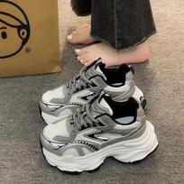 Super popular foot show small tide cool dad shoes 2025 autumn new versatile ins tide Korean version of non-slip sneakers 35 sidabras