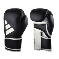 adidas Boxing Gloves Speed 165 WAKO Official Adidas Sparring Gloves Boxing Kickboxing Genuine Leather Black x // (10oz, Silver)