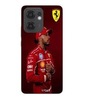Maniacase Case For Oppo Reno 13F Lewis Hamilton Official Ferrari Wallpaper juoda