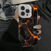 Creative Mountain Magma Lightning Silver IMD Phone Case For  Redmi Note 13 12 11 10 Pro Plus 12S 11S Redmi 12 13C 4G Cover Redmi Note 11(11s)