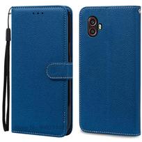 Piniginės dėklas Samsung Galaxy Xcover 6 Pro dėklui SM-G736B odinis atverčiamas dėklas Samsung Xcover 6 Pro dėklui Coque Fundas Galaxy Xcover 6 Pro tamsiai mėlyna spalva