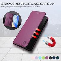 Piniginė su kortelių skyreliais, magnetinis atlenkiamas odinis dėklas Redmi 7 9 12 13 Note 10 10S 10T 11 11S Turbo 3 4 4G 5G knygutės viršelis For Redmi 7 violetinė
