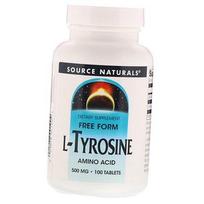 Tyrosine, L-Tyrosine 500, Source Naturals 100 tabs (27355026) 100tab