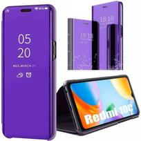 Coque pour Xiaomi Redmi 10C Rabat Effet Miroir Protection Antichoc - Violet