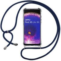 Protective Case - E.F.CONNECTION - for OPPO Find X5 Lite - Flexible - Silicone - Transparent/Navy Blue