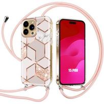 Coque Cordon - pour iPhone 15 Pro - TPU Renforcé - Anti-Rayures - Couleur Rose - Résistant