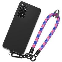 Coque Bracelet pour Xiaomi Redmi Note 12 Pro 4G - Note 11 Pro 4G-5G, Protection Noire Antichoc avec Bracelet Détachable Multicolore