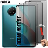 3 Anti-Spy Tempered Glasses for Xiaomi Redmi Note 9T - E.F.CONNECTION - Shockproof Protection