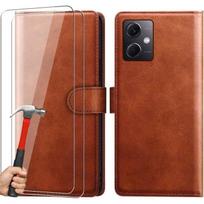 Protective Case - E.F.CONNECTION - Redmi Note 12 - 360° Protection - Brown - Tempered Glass