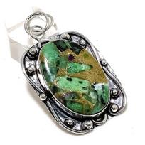 Ruby in Zoisite  Ethnic 925 Silver Jewelry Pendant 2.25  f8q78