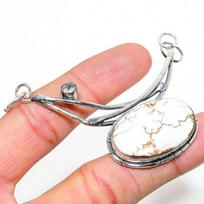 Wild Horse, White Topaz 925 Sterling Silver Jewelry Pendant 2.52  T8L80