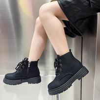 2024 New PU Girls Ankle Boots Classic Britain Style Children Fashion Leather Boots for Boys Retro Non-slip Simple Unisex Boots 26 juoda
