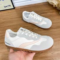 2025 Spring and Autumn New German Training Forrest Gump Shoes Casual Flat-soled Little White Shoes Breathable Soft Sole Versatile Mesh Sports Shoes 35 rožinė