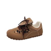 Design sense retro flip leopard print German training shoes women's 2024 new fashion versatile casual sports Forrest Gump shoes tide 35 ruda