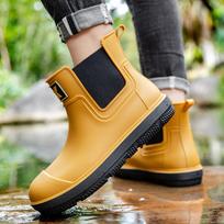 German rain shoes men's short rain boots rider takeaway fishing waterproof shoes kitchen work non-slip rubber shoes 36 ruda