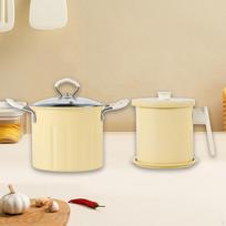 Deep Fryer Pot 3L Capacity French Fries Cooker Milk Warmer Glass Lid for Chips Fried Chicken Yellow