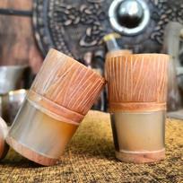 12 autentiškų vikingų rago stiklo mini puodelių rinkinys midui, viskiui, namų dekorui