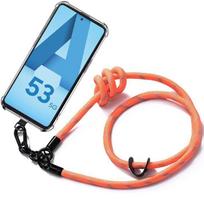 Case - BOOLING - for Samsung Galaxy A53 5G - Reinforced Corners Protection - Shockproof - Orange Lanyard oranžinė