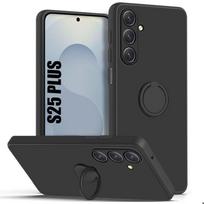 Case for Samsung Galaxy S25 Plus (S25+) Liquid Silicone with Black Rotating Ring juoda