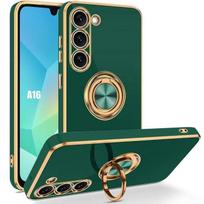Case for Samsung Galaxy A16 4G/5G, Silicone with Rotating Ring - Night Green žalia