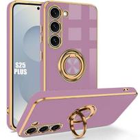 Case for Samsung Galaxy S25 Plus (S25+) Silicone with Rotating Ring - Purple violetinė