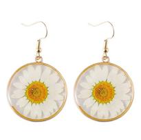 Charm White Earrings Boho Vacation Style Women With Perfect For Elegant Everyday  Getaways Dangle Chrysanthemum auksinė