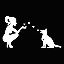 G182 German Shepherd Lady Loves Dog Die-Cut Vinyl Decal Car Sticker Waterproof Auto Decors on Car Body Bumper Rear Window 20CMX11CM