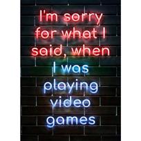 Neon Canvas Prints Painting Eat Sleep Game Repeat Funny Gaming Quote Posters Mural Wall Art for Home Gamer Room Decor No Light 21cm×30cm NoFrame