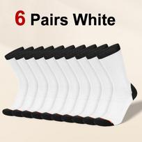6/12 Pairs Men Knitted Crew Socks Anti Odor Sweat Absorbing Comfortable Breathable Suitable Daily Wear Sports Leisure Socks One Size black