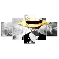 Japoniški Anime Plakato Spaudiniai Drobės Sienos Menas Modulinis 5vnt Drobės Tapyba Svetainei 20x35cm*2  20x45cm*2  20x55cm*1 gray