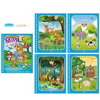 1 Book+1 Pen Reusable Coloring Book Magic Water Painting Book Sensory Early Education Puzzle Drawing Toys blue