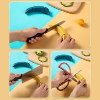 Multifunctional Two-stage Knife Sharpener Kitchen Sharpening Stone Portable Banana Type Whetstone Kitchen Grindstone Tool S mėlyna