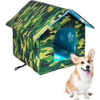 Waterproof Cat House for Outdoors Rainproof Dog House Cat House Villa Tent Collapsible Pet Shelter Foldable Pet House for Dogs S 35x 33 x 30cm žalia