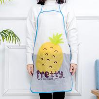 Cooking  Apron Cute Cartoon Fruit Printed Pvc Waterproof Oil Proof Creative Apron Pineapple
