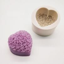 3D silikono muilo formos širdelės meilės rožių gėlės šokolado formos žvakių formelės, rankdarbiai