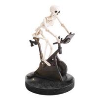 Helovino pratybų dviračio skeletas figūrėlės dervos važiavimas dviračiu treniruoklių dviračio kaukolės statulos skulptūra