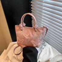 2025 gift popular bag women's summer versatile tide fashion messenger portable small bag bucket bag rožinė